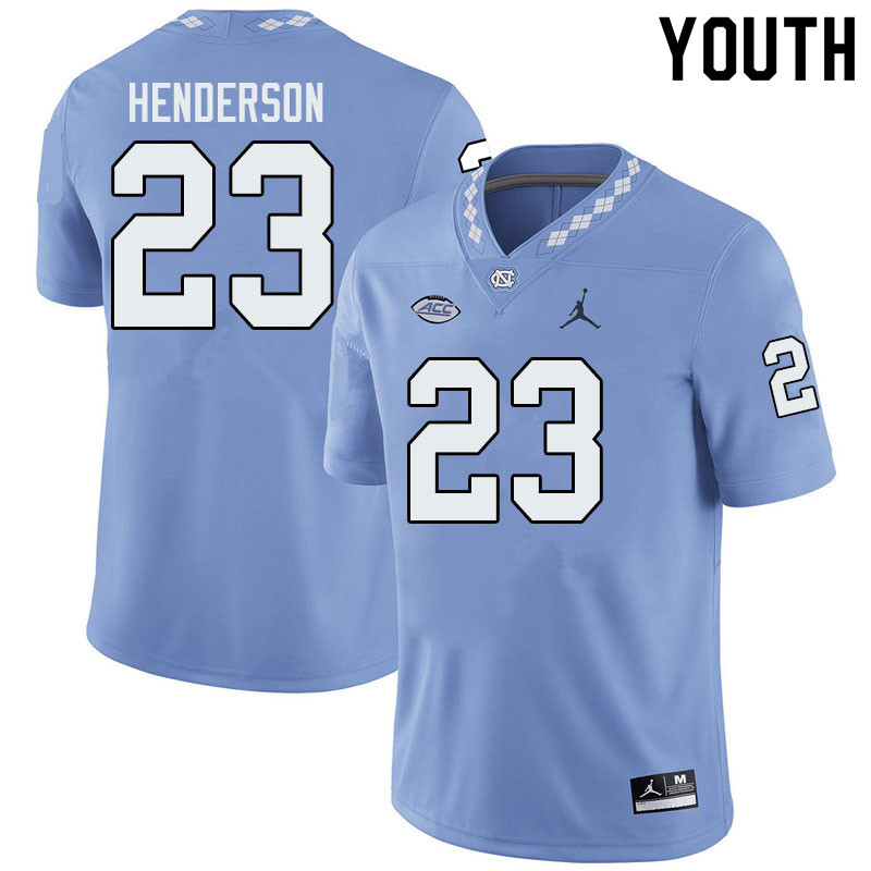 Jordan Brand Youth #23 Josh Henderson North Carolina Tar Heels College Football Jerseys Sale-Blue